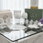 Lyaoma Pack Tire-lait présentation sur table en verre et marbre